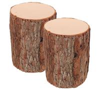 Healeved 2 Pièces Décoration Souche Arbre Réaliste 20x15cm, Style Rustique | Texture D’écorce Travaillée, Aspect Bois Vieilli, pour Allée Nuptiale, Shower, LED ou Petites Fleurs