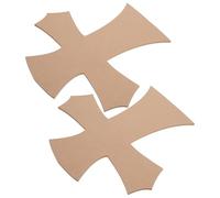 Healeved 2 Pièces Dessous de Verres Mosaïque Croix Bois Brut Base Vide pour Projets DIY Support Plateau Multifonction pour Tasses et Plantes Sous-plat Personnalisable pour Décoration Maison