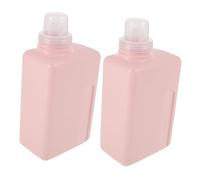 Healeved 2 Pièces Distributeurs Liquide Lessive Réutilisables Bouteilles Carrées Étanches pour Voyage Salle de Bain Organisateur Gel et Adoucissant