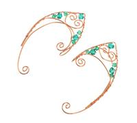 Healeved 2 Pièces Ear Cuff Earrings For Women Vintage Metal Round Ear Wrap Fairy Non-piercing Statement Earrings For Renaissance Costume Halloween Cosplay