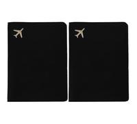 Healeved 2 Pièces Étui à Passeport Porte-Passeport Détenteur du Portefeuille De Voyage Détenteurs De Titulaire Itinérants PU Noir