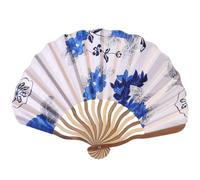 Healeved 2 pièces Éventails Pliants Japonais Style Traditionnel Petit Éventail Décoratif pour Femmes Accessoire Photo et Cadeau Original Rose Cyan