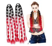 Healeved 2 Pièces Extensions de Queue de Cheval Colorées de Perruque Ponytail avec Bande Élastique Cheveux Longs et Look Naturel et Facile à Entretenir