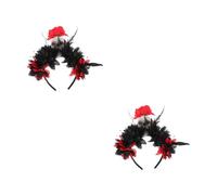 Healeved 2 Pièces Headband Halloween Cosplay Skull Floral Crown Lightweight Comfortable Of The Dead Costume Accessory For Women And Children Party