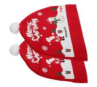 Healeved 2 Pièces Housse D'appuie-tête de Voiture, Housse de Siège Auto de Noël en Tissu Rouge T3-9, Décoration Intérieure pour Appuie-tête et Siège de Voiture