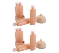 Healeved 2 Pièces Kit de Flacons de Voyage en Silicone Rechargeables 60ml, Bouteilles Étanches et Portables pour Activités Sportives et Voyages, Ensemble Pratique Jaune