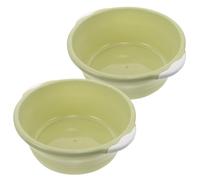 Healeved 2 Pièces Lavabos en Plastique Verts Multifonctions sans Odeur de Taille Moyenne pour Visage et Bain de Pieds Usage Domestique Salle de Bain