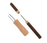 Healeved 2 Pièces Lot de 2 Porte-Bâtonnets de Moxa à Manche en Bois Foncé, Rallonge Métallique pour Moxibustion Portable, Outil de Massage Chauffant Polyvalent pour Usage Domestique et