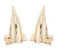 Healeved 2 Pièces Paire de Pinces à Cheveux en Alliage Or 3d Réalistes Cornes de Diable Structure Métallique Intégrée Maintien Sécurisé Lors de Fêtes et Halloween