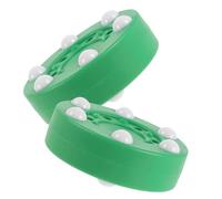 Healeved 2 Pièces Palet de Hockey D'entraînement Vert Léger en PP Structure à 6 Billes, Faible Friction pour Séances de Hockey en Garage et Entraînement Extérieur