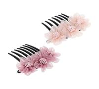 Healeved 2 Pièces peigne drap de soie silk hair topper barettes luminou feist fleur de mariage accessoires de cheveux de fleurs pince à cheveux de mariage épingle à cheveux Fils Juan