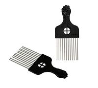 Healeved 2 Pièces peignes de salon de coiffure peigne afro peignes à cheveux peigne à modeler peigne lisse hair charms hair toppers peignes de coiffure peignes à aiguilles en acier Black
