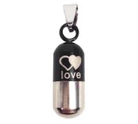 Healeved 2 Pièces Pendentif D'identification pour Animal en Acier Inoxydable Noir Anneau pour Collier, Portable et Anti-Perte, pour Chien et Chat