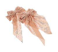 Healeved 2 Pièces Pince à Cheveux Chic en Métal Doré avec Nœud Scintillant et Ruban en Tissu, Usage Rapide et Doux pour Cheveux, pour Mariages et Événements Formels