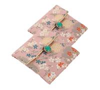 Healeved 2 pièces Pochette Chinoise Brocart pour Bijoux Petite Trousse de Rangement Multifonctionnelle Tissu Protection la Poussière pour Bagues Colliers et Boucles Oreilles Style