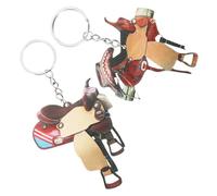 Healeved 2 pièces Porte-clés Sac à Dos Acrylique Forme Selle Cowboy Léger Décoration Western pour Amoureux Cheval