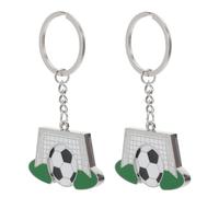 Healeved 2 Pièces Porte-clés Trophée de Football en Acier Inoxydable Léger Fixation Sécurisée pour Paquet à Dos et Voyages, Présent pour Fans de Football et Amis Sportifs