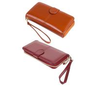Healeved 2 Pièces Portefeuille Femme Long Compact en Cuir PU | Fermeture Zippée, Format Portable et Capacité Pratique, Doublure Polyester, pour Infirmières et Médecins