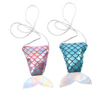 Healeved 2 Pièces Sac De Pièces De Monnaie Portefeuille De Portefeuille Bourses à Paillettes Sac De Rangement Mini Sacs De Rangement Beaux Sacs Porte-clés Coton Couleur Aléatoire