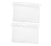 Healeved 2 pièces Sacs de Rangement Satin Blanc Élégant pour Chaussures et Bijoux Pochons à Cordon pour Voyage et Protection Lot