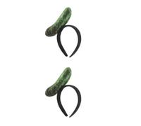 Healeved 2 Pièces Serrage-tête Amusant en Peluche Forme Concombre Vert, Accessoire de Cheveux Original et Conversation Starter, pour Séances Photo à Thème et Halloween