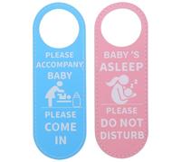 Healeved 2 Pièces Signe Bébé Dort Panneau de Porte pour Chambre de Bébé PU Double Face Décoration Rappel Doux aux Visiteurs pour Nursery et Chambre Garçon et Filles