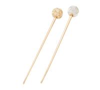 Healeved 2 pièces Simple Hair Stick Set With Resin Ball Metal Hairpin For Women And Lightweight Durable Hair Chopstick For Stylish Bun Hairstyles Smooth Edges And