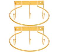 Healeved 2 Pièces Support à Balles Mural en Fer Multi-Usage pour Rangement de Basket et Football, pour Supermarchés et Expositions, Design Robuste Or et Montage Facile