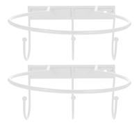Healeved 2 Pièces Support Mural Robuste en Fer pour Ballons de Basket et Football, Étagère Multi-Usage Blanche pour Organiser Les Ballons en Supermarchés ou Expositions