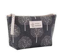 Healeved 2 Pièces Trousse de Imprimée Toile Pochette Multifonctionnelle pour Cosmétiques et Articles de Toilette pour Voyage et Extérieur Motif Feuillage