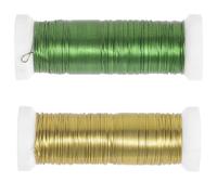 Healeved 2 Rouleaux de Tiges de Fleurs en Fil de Fer Jaune et Vert Fil Floral Flexible pour Composition de Fleur DIY Tige Artificielle Métal pour Bouquets Couronnes et Décoration