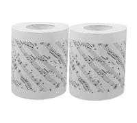 Healeved 2 rouleaux Papier Toilette Rouleau Musical Motif Notes pour Salle de Bain Maison Bureau Espaces Publics Lot