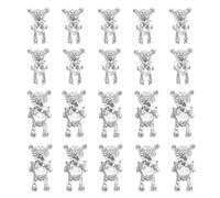 Healeved 20 Breloques Ours 3d pour Ongles en Métal Argenté, Décorations Nail Art Diy, Lot Mixte Petit et Grand Modèle, Accessoires Manucure pour Fêtes, Mariage et Usage Professionnel