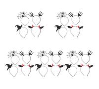 Healeved 20 Pièces Bandeaux Halloween Accessoires de Costume avec Chapeau de de Démon Toile Araignée et pour Fête et Carnaval