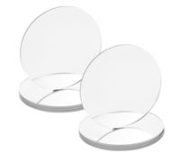 Healeved 20 pièces Miroirs Acrylique Plaques de Remplacement Transparentes pour Miroirs de Maquillage Portables DIY Cosmétique Petit Format