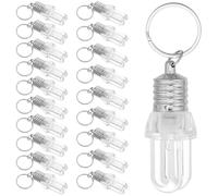 Healeved 20 Pièces Porte-clés Ampoule LED en Plastique Compact et Portable Anneau, Accessoire Décoratif et Lumineux pour Usage Personnel et Moments D'urgence