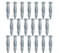 Healeved 20 Vis de Fixation pour Cheville à Plâtre en Acier Barbes Anti-rotation et Prise Supérieure, Ancrages Creux Robustes pour Reboucher Murs Creux, Lot de 20 Pièces Argenté