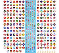 Healeved 200 Punaises Drapeau du Monde en Acier et Époxy, 200 Pièces pour Décorer Cartes du Monde et Paquet à Dos, pour Voyageurs et Collectionneurs
