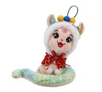 Healeved 2025 Mascotte De L'année du Serpent Dragon Peluches Peluche Serpent Peluches Réalistes Animal en Peluche Dragon Faux Jouets en Peluche De Serpent Peluche Chinoise Green Chiffon