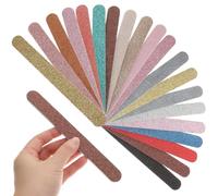Healeved 20pcs Limes à Ongles en Papier Émeri Paillettes, Outils Manucure et Pédicure en Eva et Pp pour Modelage et Coupe des Faux Ongles, Kit Nail Art Couleur Aléatoire