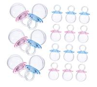 Healeved 24 pièces Boîtes à Transparentes Forme Tétine Boîtes à Dragées pour Baptême Décoration Fête Naissance et Shower Portables et Réutilisables