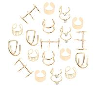 Healeved 24 pièces Boucles Oreilles Clip Doré Boucles Oreilles Non Percées Accessoires Élégants pour Toutes Occasions