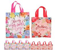 Healeved 24 Pièces Paquet Présent Réutilisable à Motif Floral avec Poignées Confortables, Étanche, pour Fête des Mères et Emballage à Surprises pour Grand-mère