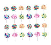 Healeved 24 Pièces Pendentifs Sucette en Argile Polymère Colorée pour Bijoux DIY Accessoires Chic et Charmants, pour Projets Artisanaux et Créations Faites Main