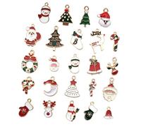Healeved 24pièces Pendentif de Noël Alliage Kit de Bijoux de Noël Soi-même Accessoires pour Création de Bijoux
