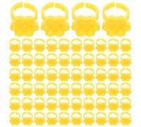Healeved 250 godets de colle pour cils : 3,5 x 5 mm, chaque grille avec 7 grilles - Fournitures pour extensions de cils - Anneau de colle en plastique jaune pour extensions de cils