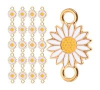 Healeved 25pièces Breloques Marguerite Alliage Pendentifs Floraux pour Bijoux Maillons de Connexion pour Création Loisirs Créatifs