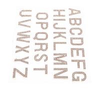 Healeved 26 Lettres Autocollantes en Strass Cristal Doré 2,5 Cm, Écussons Thermocollants pour Loisirs Créatifs, Décorations Vêtements, Paquet à Dos, Chapeaux et Chaussures, Accessoires DIY