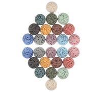 Healeved 26 Pièces Boules de Pierre Volcanique pour Diffusion Huiles Essentielles Environ par Paquet pour Bracelets et Colliers Aromathérapie Couleur Aléatoire
