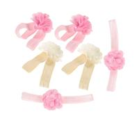 Healeved 2ensembles Bandeaux Fleuris pour Garçon Fille Fille et Sandales Ensemble de Dentelle Confortable Né